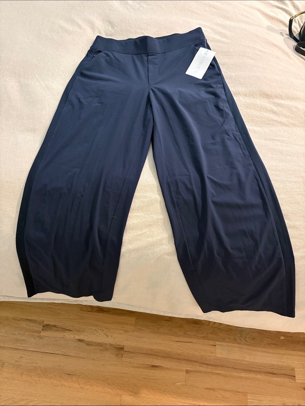 Athleta Wide-Leg Navy Pull-On Pants
